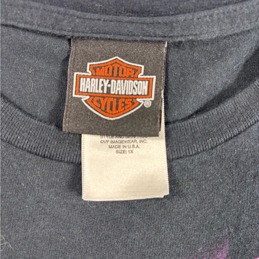 1X Harley Davidson Womens long sleeve BLK Rhinestones Big Barn De Moines IA Y2K - Picture 5 of 8